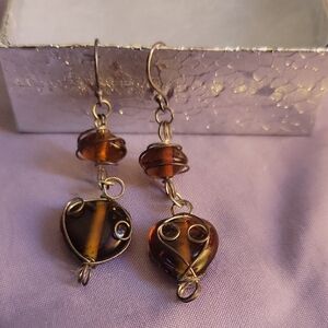 Elegant Amber Drop Earrings